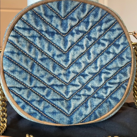 Yves Saint Laurent Blue and Tan Crossbody Bag - Picture 3 of 10